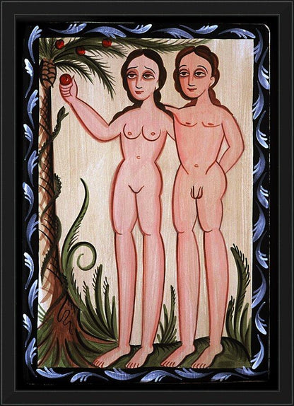 Wall Frame Black - Adam and Eve by Br. Arturo Olivas, OFM - Trinity Stores
