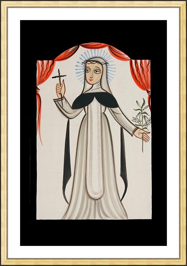 Wall Frame Gold, Matted - St. Catherine of Siena by Br. Arturo Olivas, OFS - Trinity Stores
