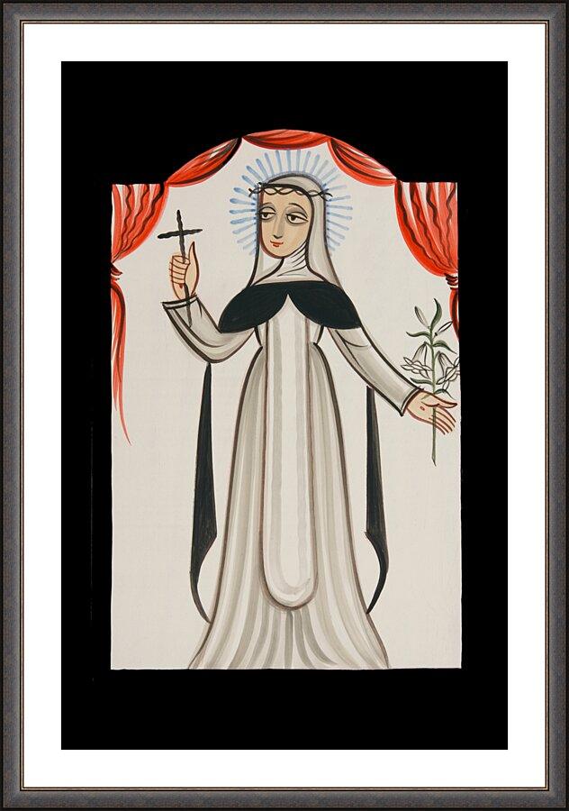 Wall Frame Espresso, Matted - St. Catherine of Siena by A. Olivas
