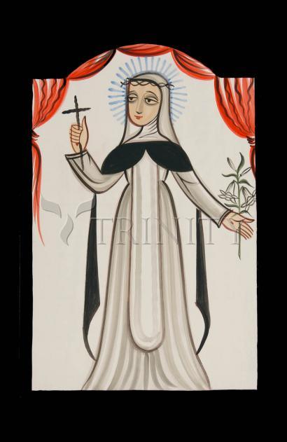 Wall Frame Black, Matted - St. Catherine of Siena by A. Olivas