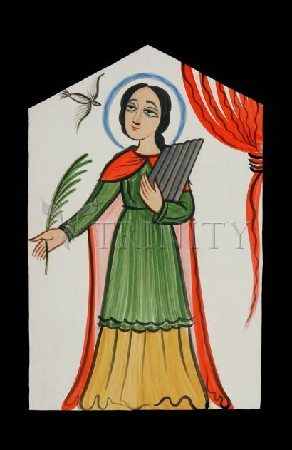 Wall Frame Gold, Matted - St. Cecilia by Br. Arturo Olivas, OFS - Trinity Stores