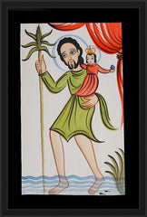 Wall Frame Black - St. Christopher by A. Olivas