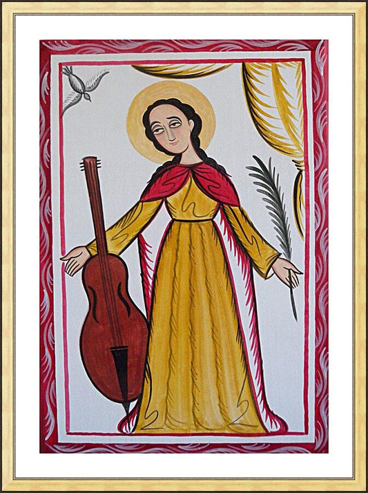 Wall Frame Gold, Matted - St. Cecilia by A. Olivas