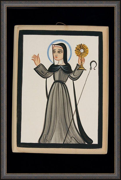 Wall Frame Espresso - St. Clare of Assisi by A. Olivas