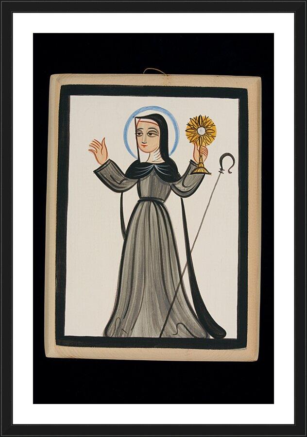 Wall Frame Black - St. Clare of Assisi by Br. Arturo Olivas, OFM - Trinity Stores