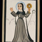 Wall Frame Gold, Matted - St. Clare of Assisi by A. Olivas