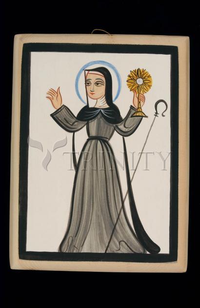 Wall Frame Black - St. Clare of Assisi by A. Olivas