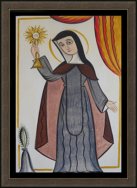 Wall Frame Espresso - St. Clare of Assisi by A. Olivas