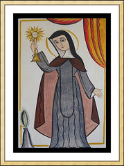 Wall Frame Gold - St. Clare of Assisi by A. Olivas