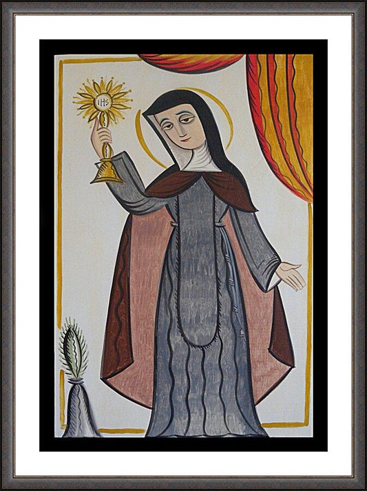 Wall Frame Espresso, Matted - St. Clare of Assisi by A. Olivas
