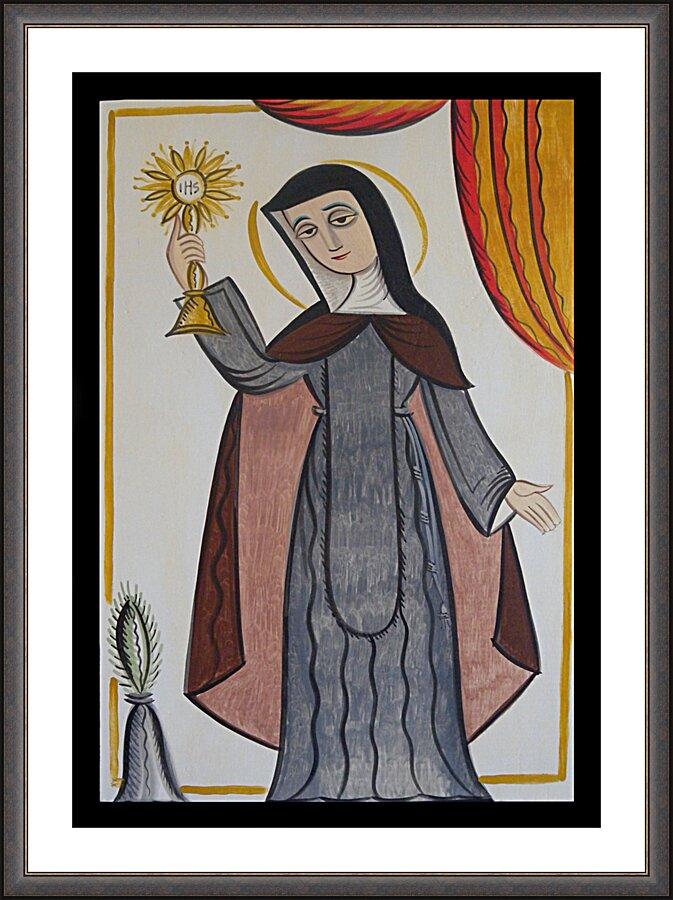 Wall Frame Espresso, Matted - St. Clare of Assisi by Br. Arturo Olivas, OFS - Trinity Stores