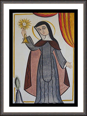 Wall Frame Espresso - St. Clare of Assisi by A. Olivas