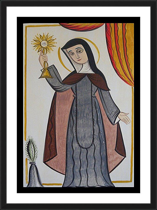 Wall Frame Black, Matted - St. Clare of Assisi by A. Olivas