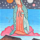 Wall Frame Gold, Matted - Our Lady of the Cosmos by A. Olivas