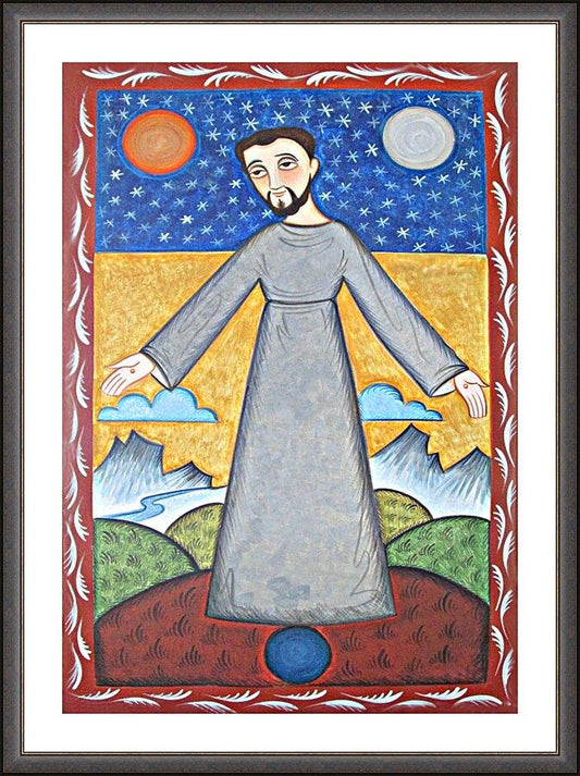 Wall Frame Espresso, Matted - St. Francis of Assisi, Br. of Cosmos by A. Olivas