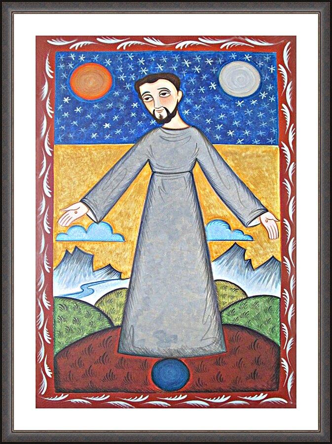 Wall Frame Espresso, Matted - St. Francis of Assisi, Br. of Cosmos by Br. Arturo Olivas, OFS - Trinity Stores