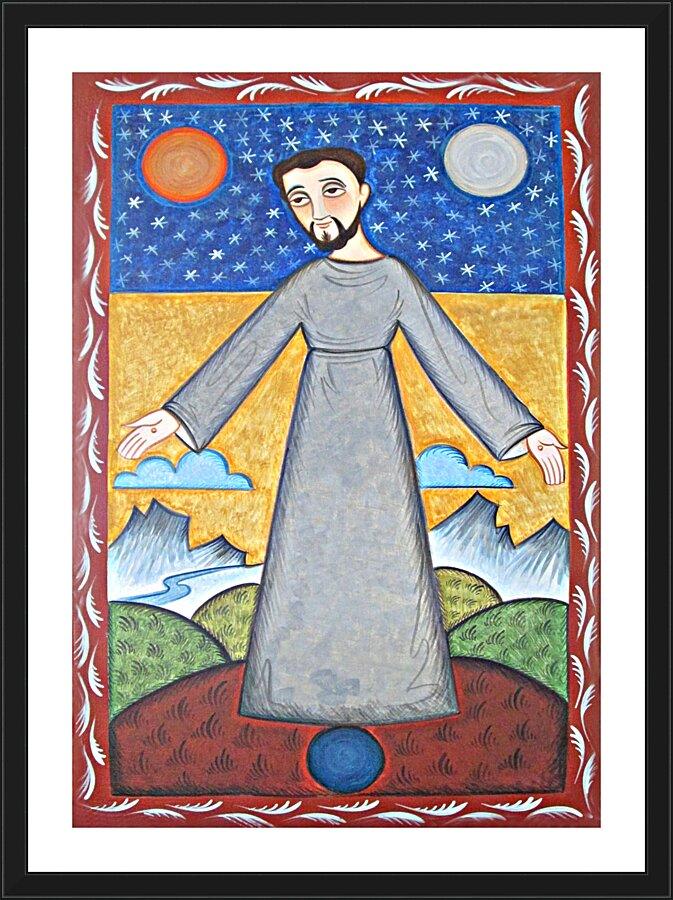 Wall Frame Black, Matted - St. Francis of Assisi, Br. of Cosmos by Br. Arturo Olivas, OFS - Trinity Stores