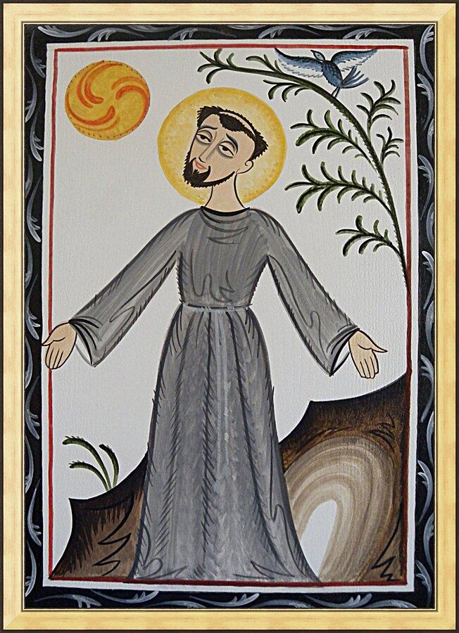 Wall Frame Gold - St. Francis of Assisi by Br. Arturo Olivas, OFS - Trinity Stores