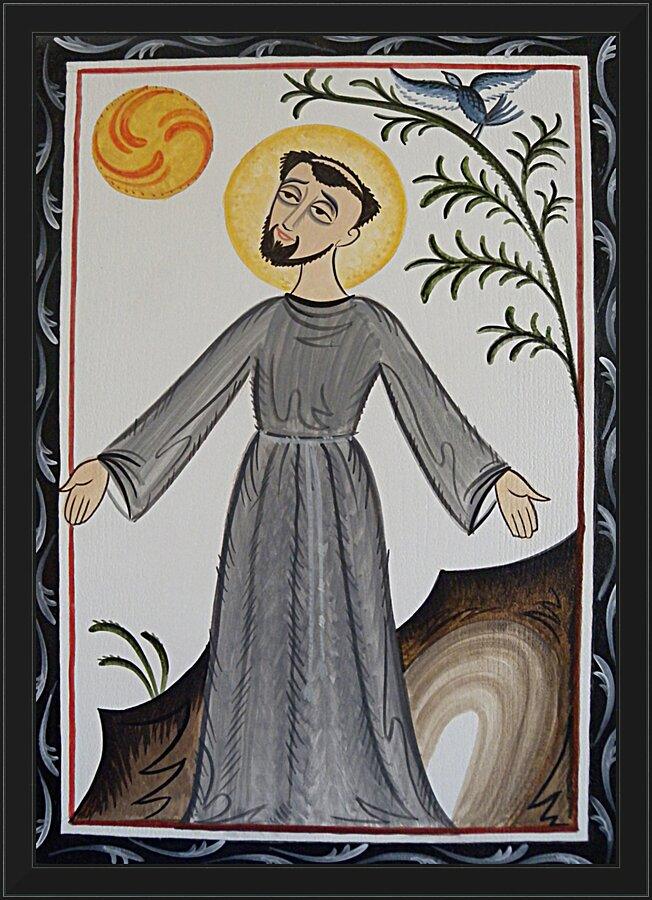 Wall Frame Black - St. Francis of Assisi by Br. Arturo Olivas, OFM - Trinity Stores