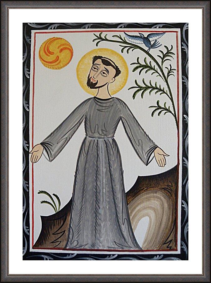 Wall Frame Espresso, Matted - St. Francis of Assisi by Br. Arturo Olivas, OFS - Trinity Stores