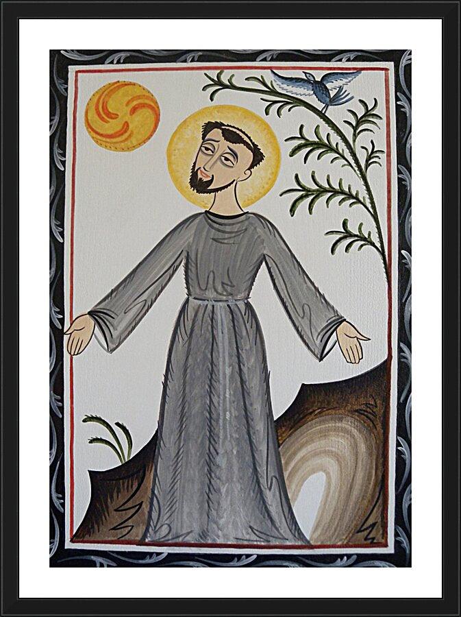 Wall Frame Black, Matted - St. Francis of Assisi by Br. Arturo Olivas, OFM - Trinity Stores