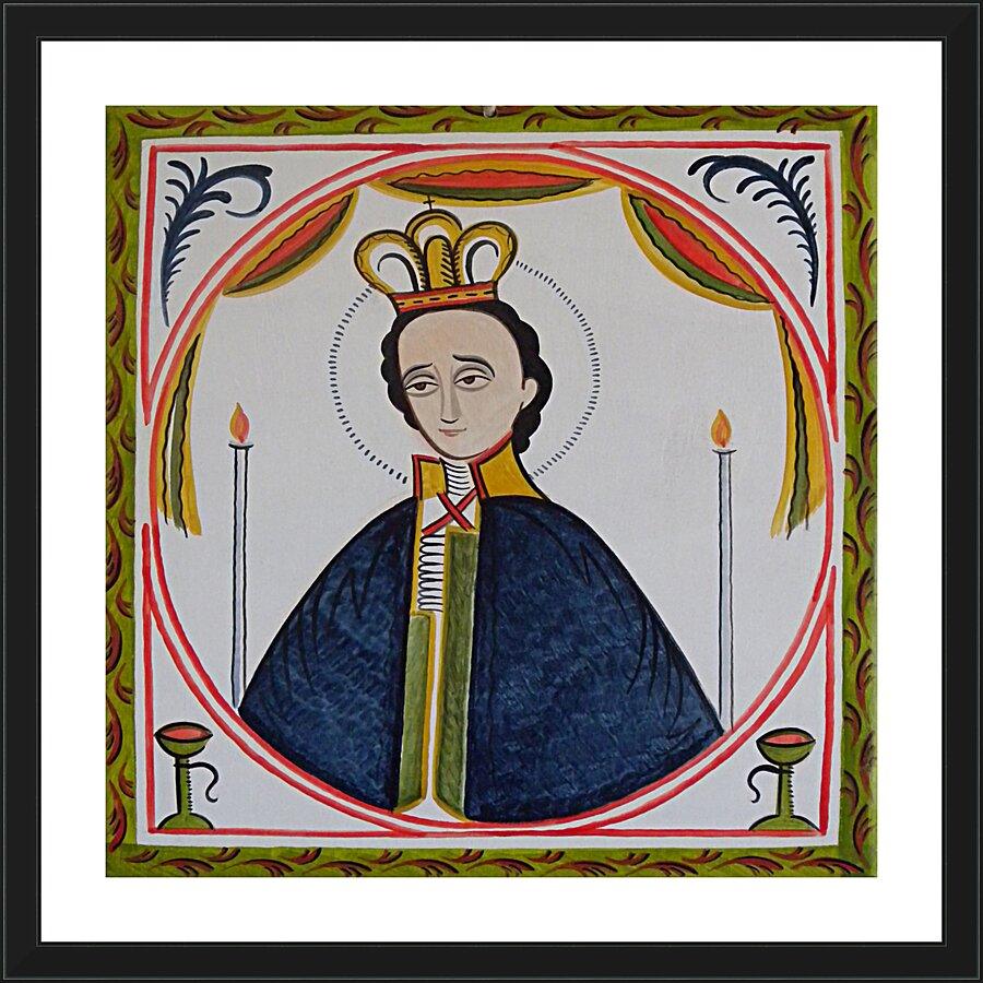 Wall Frame Black, Matted - St. Fernando by Br. Arturo Olivas, OFS - Trinity Stores