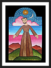 Wall Frame Black - St. Francis of Assisi, Herald of Creation by A. Olivas