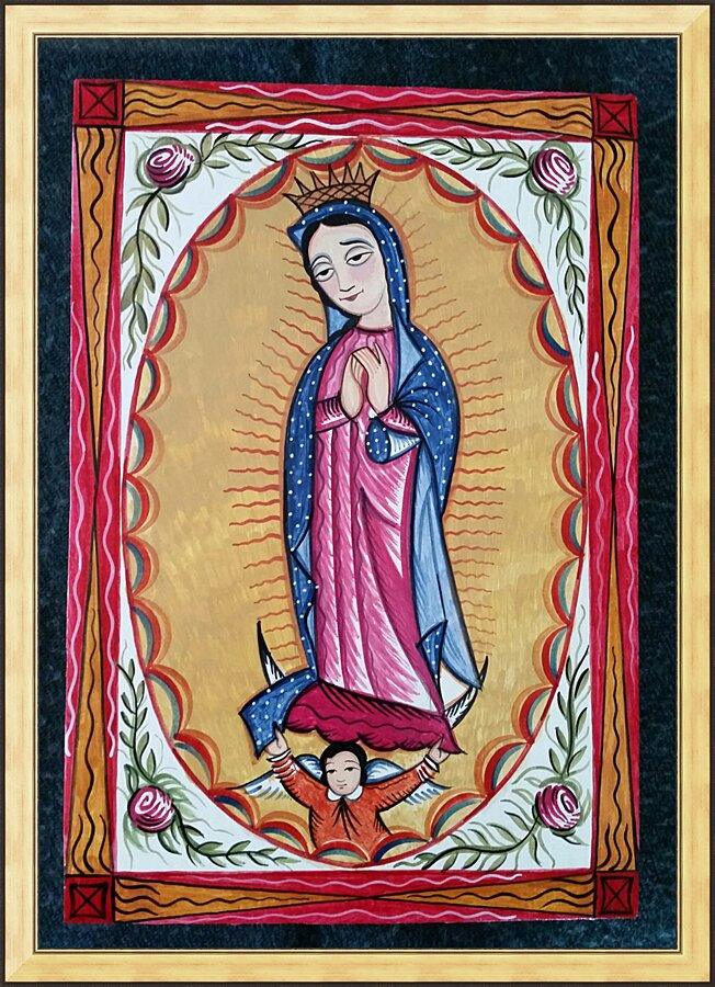 Wall Frame Gold - Our Lady of Guadalupe by Br. Arturo Olivas, OFS - Trinity Stores