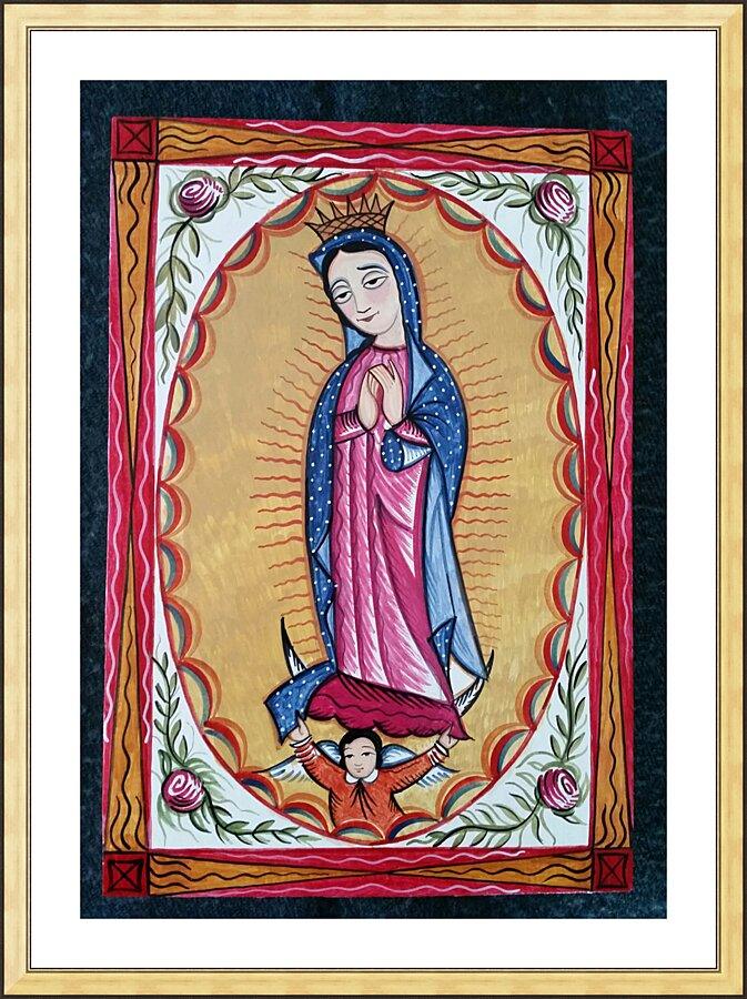 Wall Frame Gold, Matted - Our Lady of Guadalupe by Br. Arturo Olivas, OFS - Trinity Stores