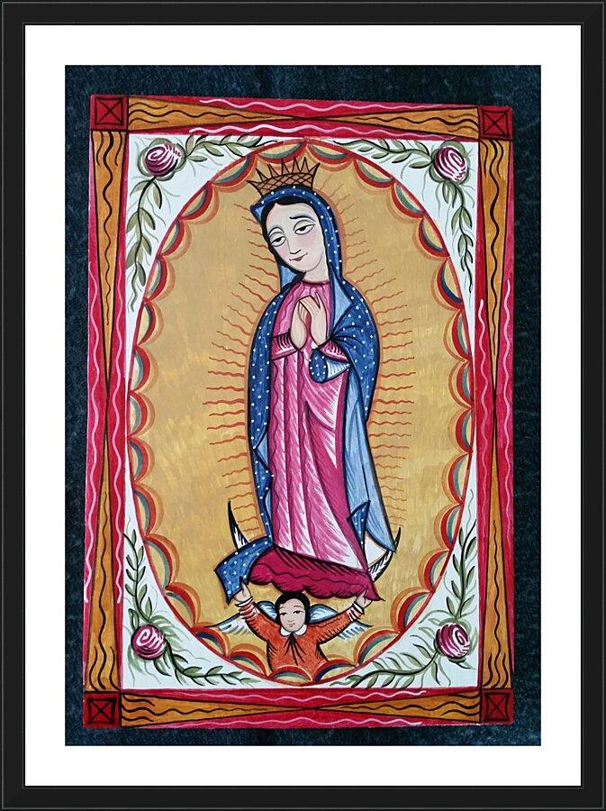 Wall Frame Black, Matted - Our Lady of Guadalupe by Br. Arturo Olivas, OFS - Trinity Stores