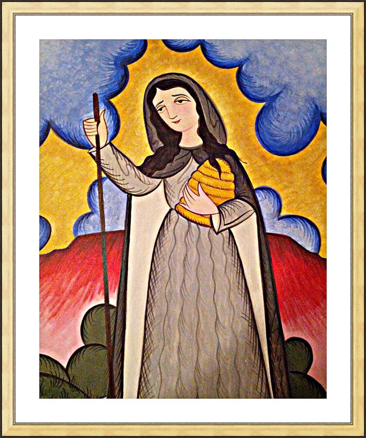 Wall Frame Gold, Matted - St. Gobnait by A. Olivas