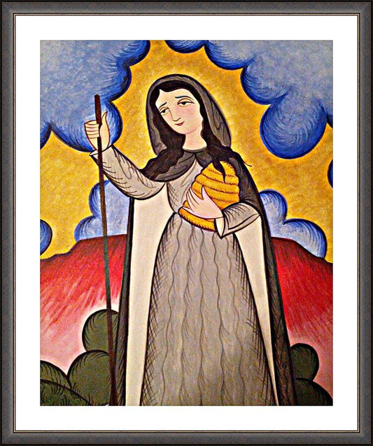 Wall Frame Espresso, Matted - St. Gobnait by A. Olivas