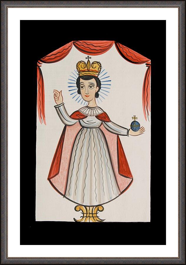 Wall Frame Espresso, Matted - Infant of Prague by A. Olivas