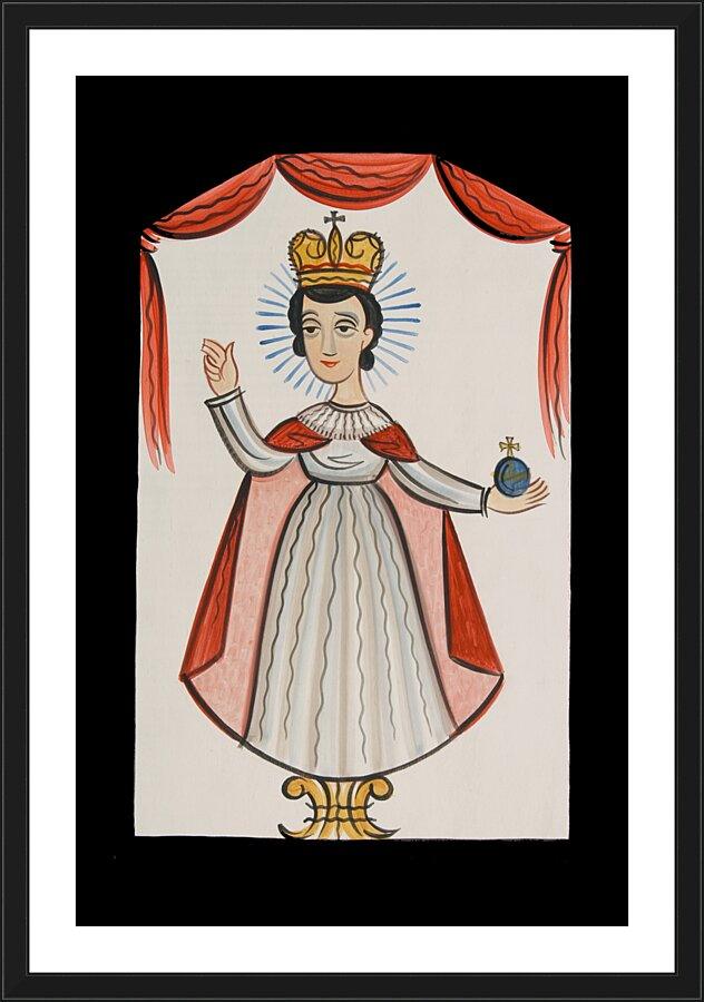Wall Frame Black, Matted - Infant of Prague by Br. Arturo Olivas, OFS - Trinity Stores
