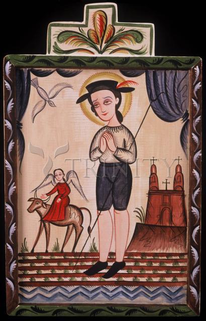 Wall Frame Black, Matted - St. Isidore by A. Olivas
