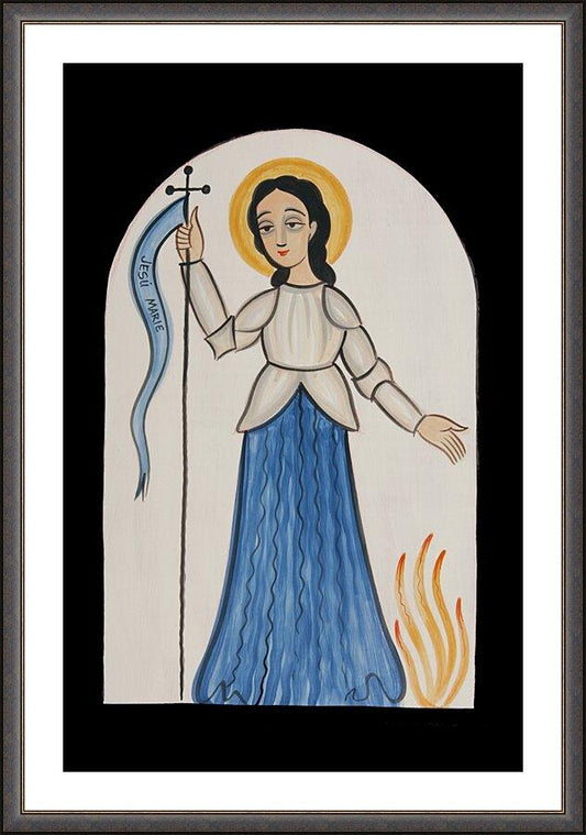 Wall Frame Espresso, Matted - St. Joan of Arc by A. Olivas