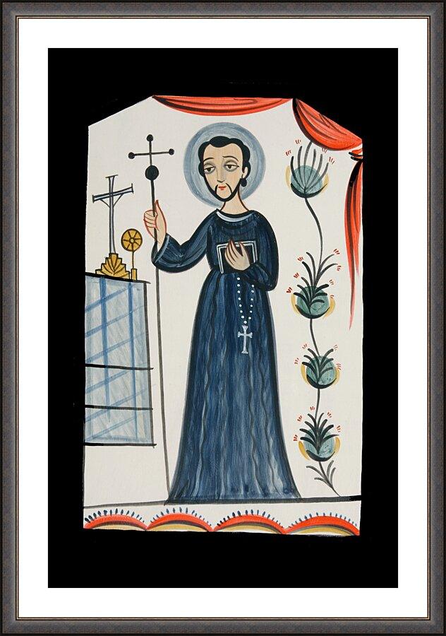 Wall Frame Espresso, Matted - St. John of God by A. Olivas