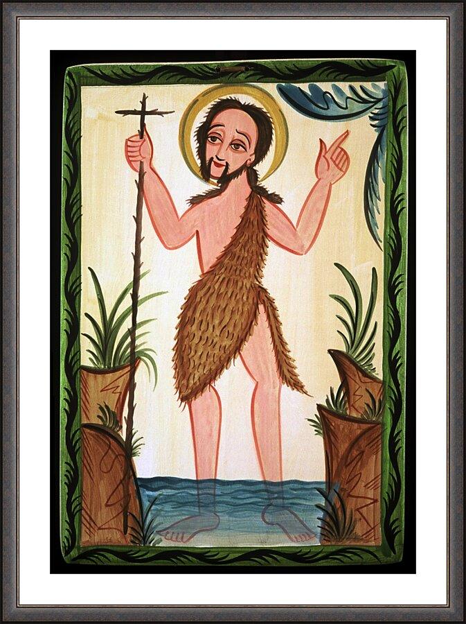Wall Frame Espresso, Matted - St. John the Baptist by A. Olivas