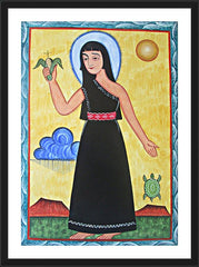 Wall Frame Black - St. Kateri Tekakwitha by A. Olivas