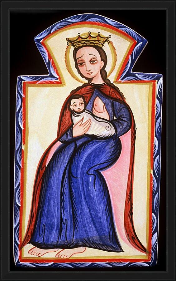 Wall Frame Black - Our Lady of the Milk by Br. Arturo Olivas, OFM - Trinity Stores