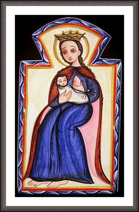 Wall Frame Espresso, Matted - Our Lady of the Milk by A. Olivas
