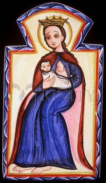 Wall Frame Black, Matted - Our Lady of the Milk by A. Olivas