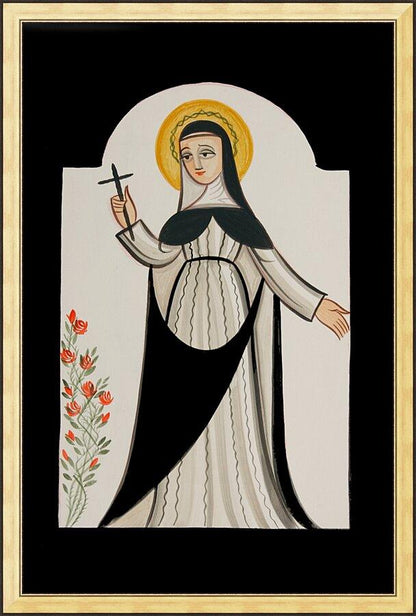 Wall Frame Gold - St. Rose of Lima by Br. Arturo Olivas, OFS - Trinity Stores