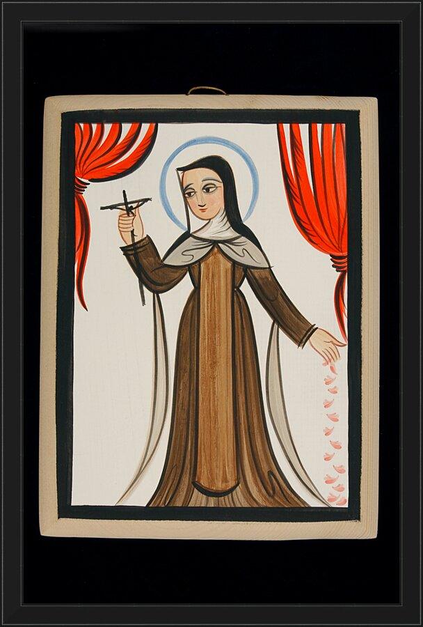 Wall Frame Black - St. Thérèse  of Lisieux by Br. Arturo Olivas, OFS - Trinity Stores