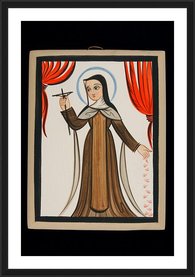 Wall Frame Black, Matted - St. Thérèse  of Lisieux by Br. Arturo Olivas, OFS - Trinity Stores