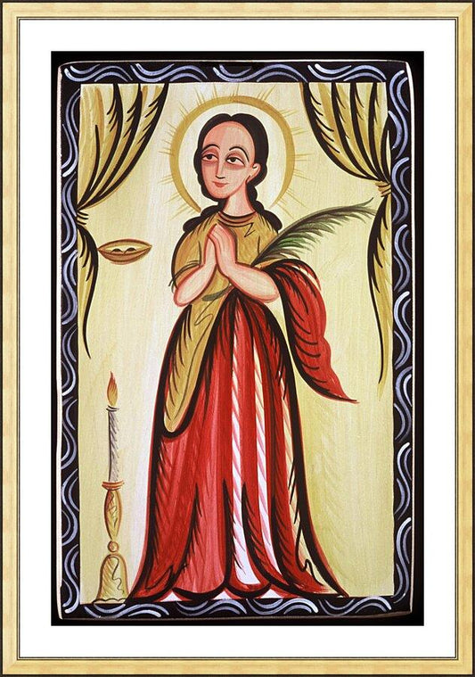 Wall Frame Gold, Matted - St. Lucy by A. Olivas