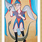 Wall Frame Gold, Matted - St. Michael Archangel by Br. Arturo Olivas, OFS - Trinity Stores