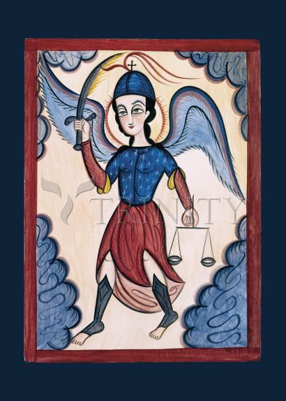 Wall Frame Black, Matted - St. Michael Archangel by Br. Arturo Olivas, OFS - Trinity Stores