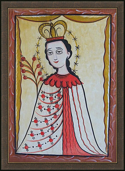 Wall Frame Espresso - Our Lady of the Roses by A. Olivas