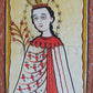 Wall Frame Espresso, Matted - Our Lady of the Roses by A. Olivas